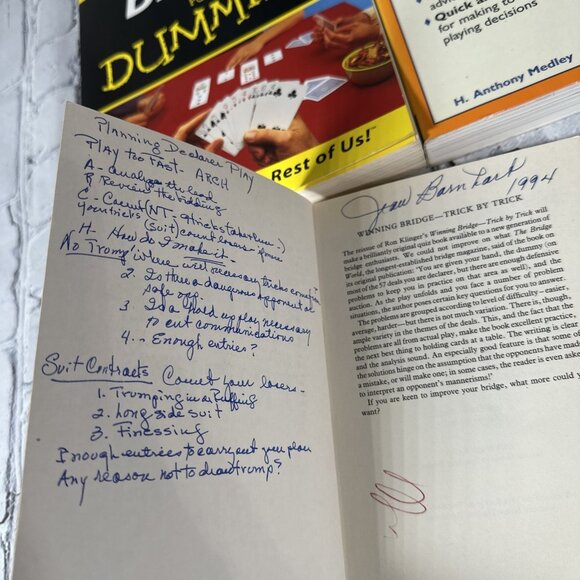 3 BRIDGE Card Game Books Bridge For Dummies Complete Idiot Guide Winning Bridge - Picture 3 of 16